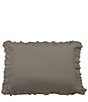Color:Taupe - Image 1 - Lily Washed Linen Ruffle Pillow Sham