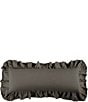 HiEnd Accents Linen Ruffled Body Pillow, Color:Slate - Image 1