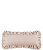 Color:Blush - Image 1 - Linen Ruffled Body Pillow
