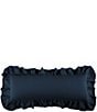 HiEnd Accents Linen Ruffled Body Pillow, Color:Navy - Image 1