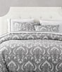 HiEnd Accents Nicole Oversized Damask Comforter Mini Set, Color:Gray - Image 2