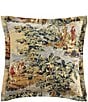 HiEnd Accents Provence Washed Linen Euro Sham, Color:Yellow/Vintage Tan - Image 1