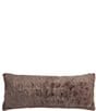 Color:Blush - Image 1 - Ruched Faux Rabbit Fur Collection Lumbar Pillow with Down Insert