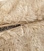HiEnd Accents Ruched Faux Rabbit Fur Collection Lumbar Pillow with Down Insert, Color:Variegated Cream - Image 2