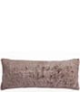 HiEnd Accents Ruched Faux Rabbit Fur Collection Lumbar Pillow with Down Insert - Image 6