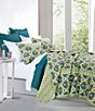 Color:Green/Turquoise - Image 1 - Salado Collection Medallion Reversible Quilt Mini Set