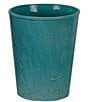 Color:Turquoise - Image 1 - Savannah Swirling Floral Pattern Ceramic Wastebasket