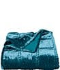 Color:Teal - Image 1 - Stella Collection Faux Silk Velvet Double Box Stitched Throw Blanket