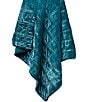 Color:Teal - Image 2 - Stella Collection Faux Silk Velvet Double Box Stitched Throw Blanket