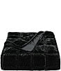 Color:Black - Image 1 - Stella Collection Faux Silk Velvet Double Box Stitched Throw Blanket