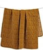 HiEnd Accents Stella Collection Faux Silk Velvet Double Box Stitched Throw Blanket, Color:Saffron - Image 2
