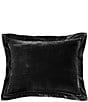 Color:Black - Image 1 - Stella Collection Faux Silk Velvet Flanged Dutch Euro Pillow