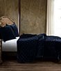 HiEnd Accents Stella Faux Silk Velvet Pintuck Quilt Mini Set, Color:Midnight Blue - Image 2