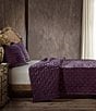 HiEnd Accents Stella Faux Silk Velvet Pintuck Quilt Mini Set, Color:Dark Violet - Image 2