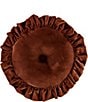 Color:Copper Brown - Image 1 - Stella Silk Ruffled Trim Round Pillow