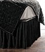 Color:Black - Image 1 - Stella Silk Velvet Bed Skirt