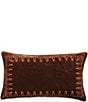 Color:Copper Brown - Image 1 - Stella Silk Velvet Embroidered Lumbar Pillow