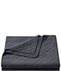 Color:Charcoal - Image 2 - Stonewashed Cotton Gauze Diamond Stitch Quilt Mini Set
