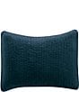 Color:Deep Blue - Image 1 - Stonewashed Cotton Quilted Velvet Pillow Sham