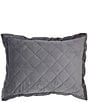 Color:Gray - Image 1 - Velvet Diamond Quilted Boudoir Pillow