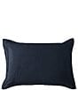 Color:Navy - Image 1 - Washed Linen Tailored Pillow Sham