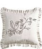 HiEnd Accents Weave Ruffled Bird Floral Embroidered Pillow, Color:Multi - Image 1