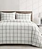 HiEnd Accents Windowpane Plaid Comforter Mini Set, Color:White - Image 1