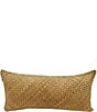 Color:Butterscotch - Image 1 - Woven Suede Leather Lumbar Pillow