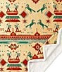 HiEnd Accents x Indigo Arizona Campfire Sherpa-Backed Southwestern Throw Blanket, Color:Tan/Multi - Image 3