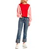 Color:Enchanted - Image 3 - High Rise Oversized Raw Edge Cuff Relaxed Straight Jeans