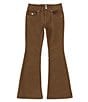 Color:Light Brown - Image 1 - Big Girls 7-16 Flare Leg Flap Back Pockets Jeans