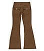 Color:Light Brown - Image 2 - Big Girls 7-16 Flare Leg Flap Back Pockets Jeans