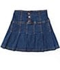Color:Pippa Medium - Image 1 - Big Girls 7-16 Medium Wash Pleated Skirt