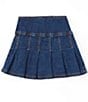 Color:Pippa Medium - Image 2 - Big Girls 7-16 Medium Wash Pleated Skirt