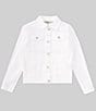 Color:White - Image 1 - Big Girls 7-16 Long-Sleeve Denim Jacket