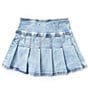 Color:Larry - Image 2 - Big Girls 7-16 Pleated Denim Skirt