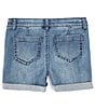 Color:Vibe - Image 2 - Big Girls 7-16 Pocket-Front Roll-Cuff Denim Shorts