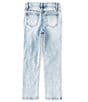 Color:Floral Denim - Image 2 - Little Girls 4-6X Daisy Discharge High-Rise Straight Leg Jeans