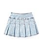 Color:Larry - Image 2 - Little Girls 4-6X Pleated Denim Skirt