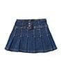 Color:Pippa Med - Image 1 - Little Girls 4-6X Pleated Denim Skirt