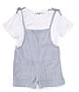 Color:Blue Dawn - Image 1 - Little Girls 4-6X Short Sleeve T-Shirt & Romper Set