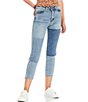 Color:Luca - Image 1 - High Rise Cheeky Patchwork Slim Straight Jeans