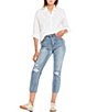 Color:Danni - Image 3 - High Rise Destructed Cheeky Straight Jeans