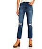 Color:Augusto - Image 1 - High Rise Distressed Slim Straight Leg Jeans