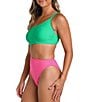 Color:Pink - Image 3 - Color Around The Block Cut-Out One Shoulder Neck One Piece Swimsuit