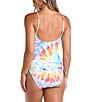 Color:Multi - Image 2 - Ride or Dye Tie-Dye Side Rouching Scoop Neck One Piece Swimsuit