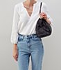 Color:Black - Image 4 - Adalyn Leather Frame Shoulder Bag