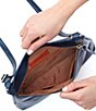 Color:Denim - Image 3 - Cambel Leather Crossbody Bag