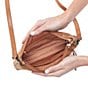 Color:Whiskey - Image 3 - Double Darcy Woven Leather Crossbody Bag