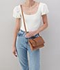 Color:Whiskey - Image 5 - Double Darcy Woven Leather Crossbody Bag